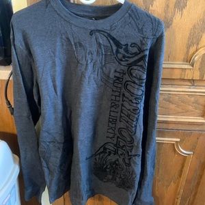 Men’s Black long sleeve tee.